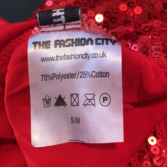 SUPER SEX bright red sequin party dress. BRAND NEW perfect condition w/ g-string - Picture 7 of 7